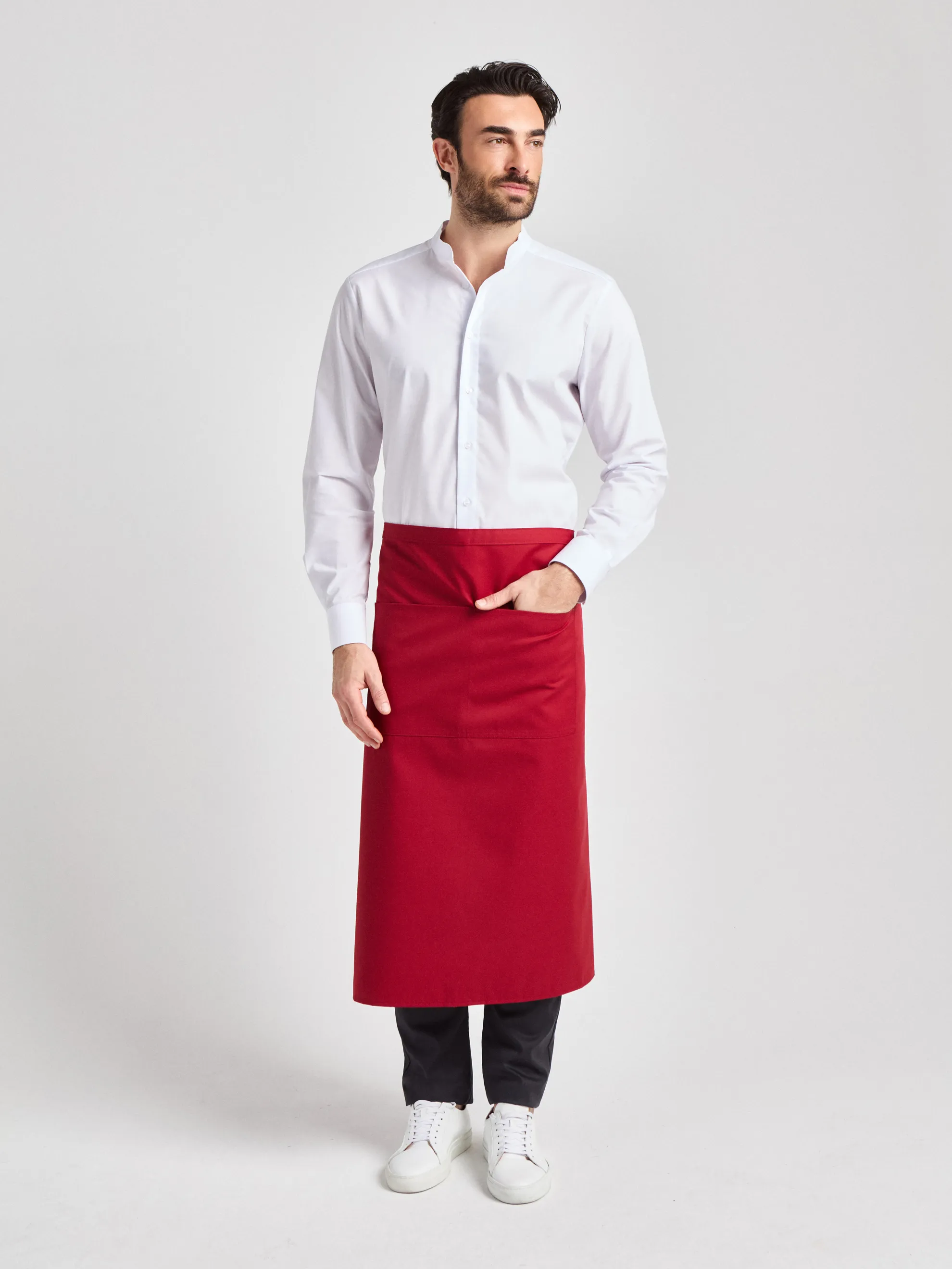 Roma Classic Bag 80 x 100 - Bistroschürze mit Tasche - rot